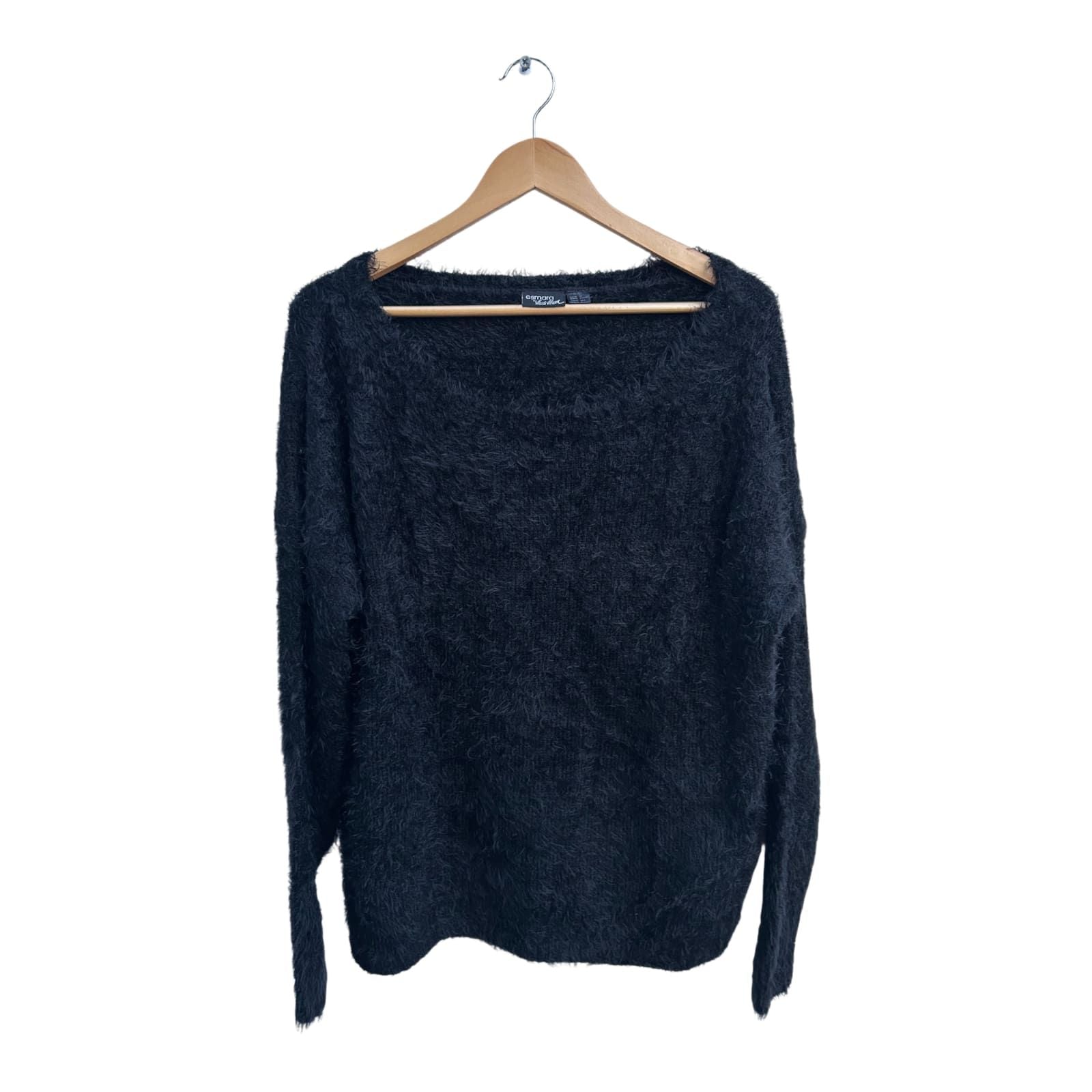 Esmara Pullover Damen M Schwarz Flauschig Langarm Weich Winter Elegant Kuschelig