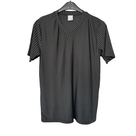 🖤 Enrico Mori T-Shirt Herren XL – Schwarz mit Nadelstreifen 🖤