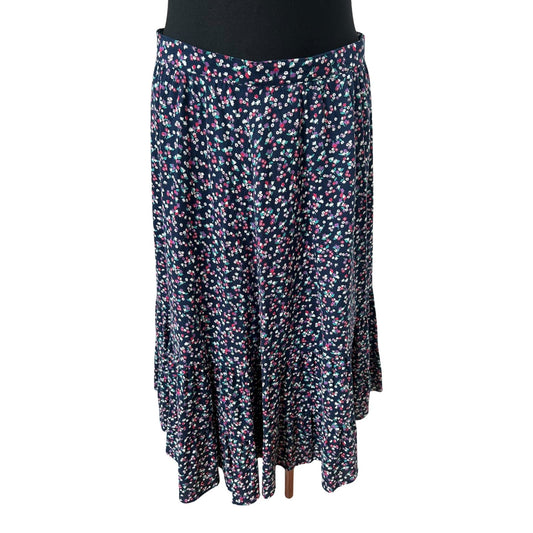 Frankenwälder Rock Damen Rock Gr 40 Blau Blumenmuster Midirock Elegant