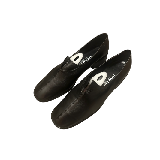 🌿 RAUSCH Slipper Damen 39 – Echtleder Schwarz – Elegant 🖤