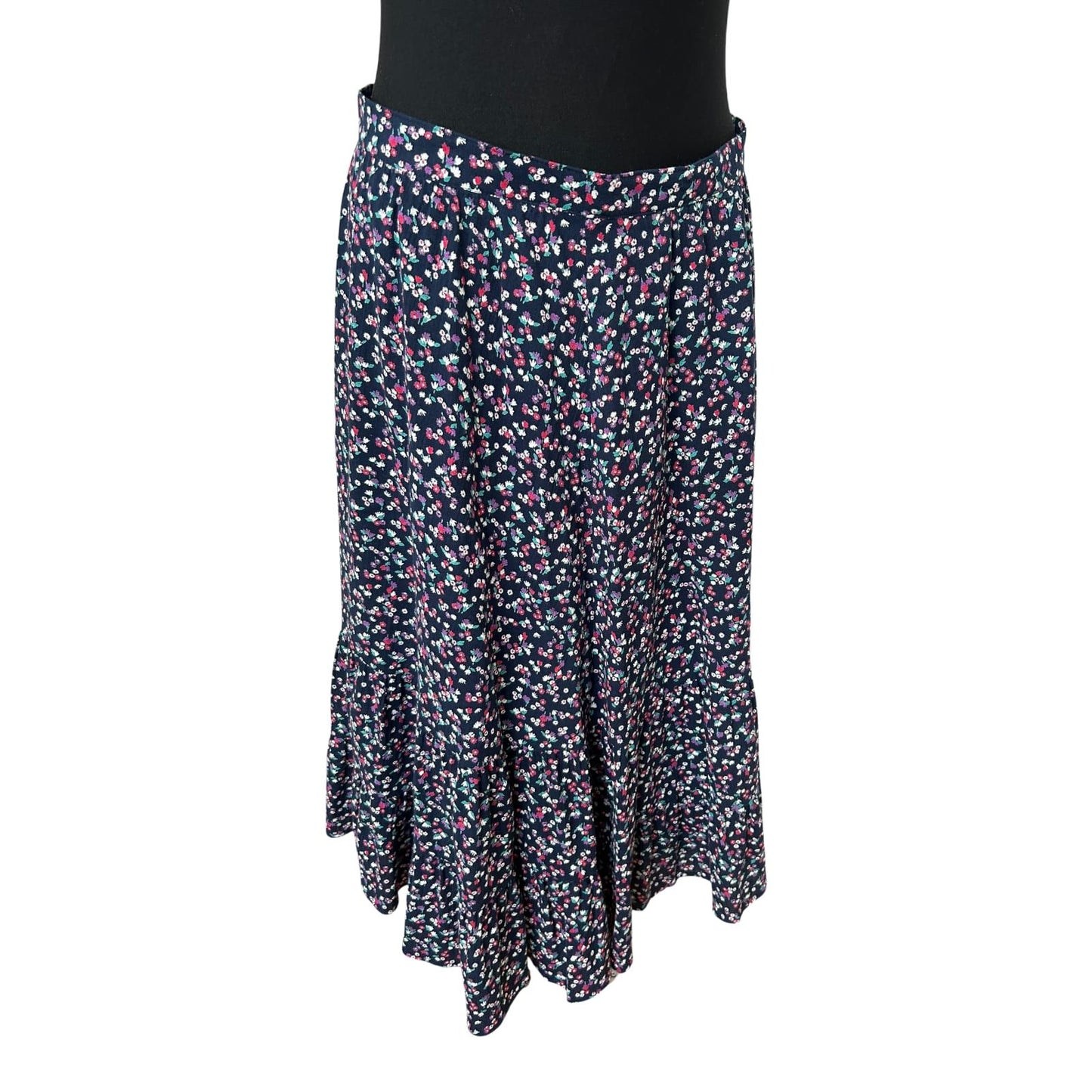 Frankenwälder Rock Damen Rock Gr 40 Blau Blumenmuster Midirock Elegant