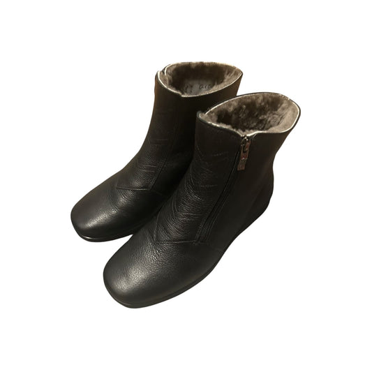 ARA Damen Stiefeletten Gr 39 Schwarz Leder Warm gefüttert Reißverschluss