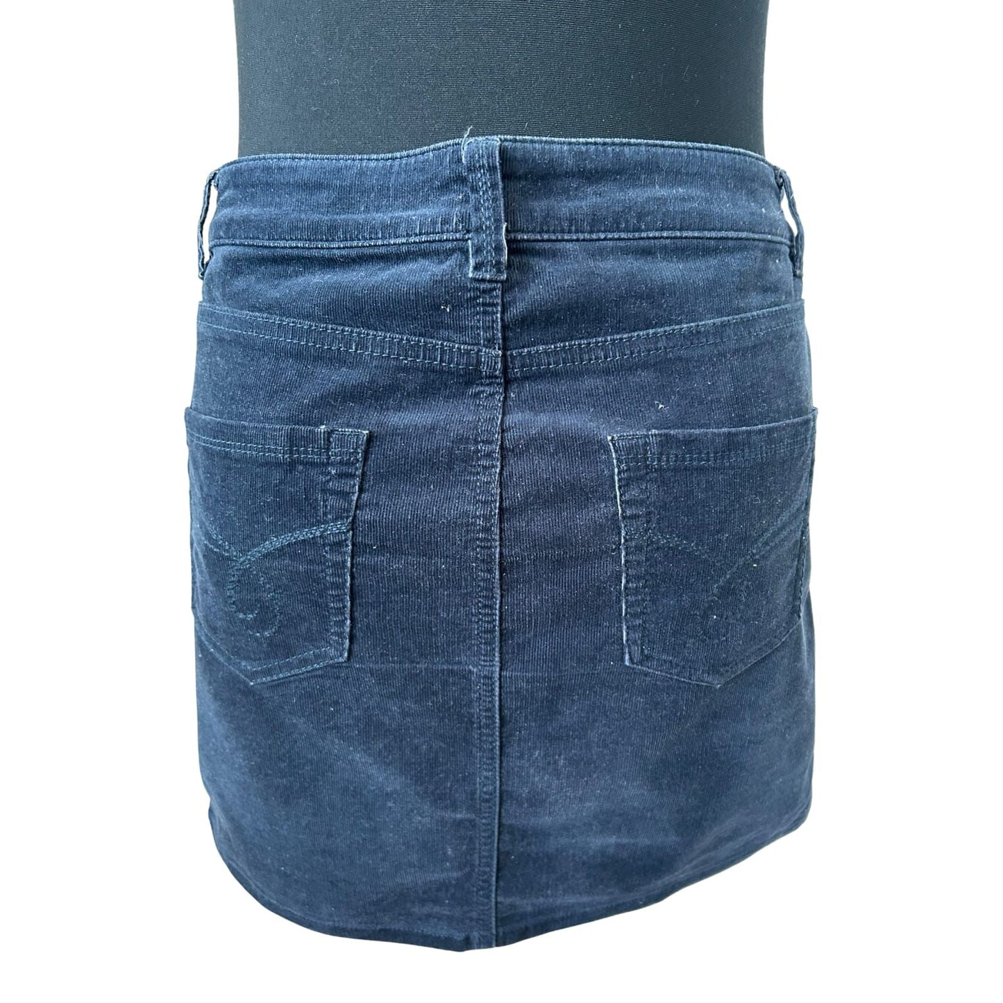 Esprit Rock Damen Minirock Gr 36 Blau Feincord Baumwolle Stretch Casual