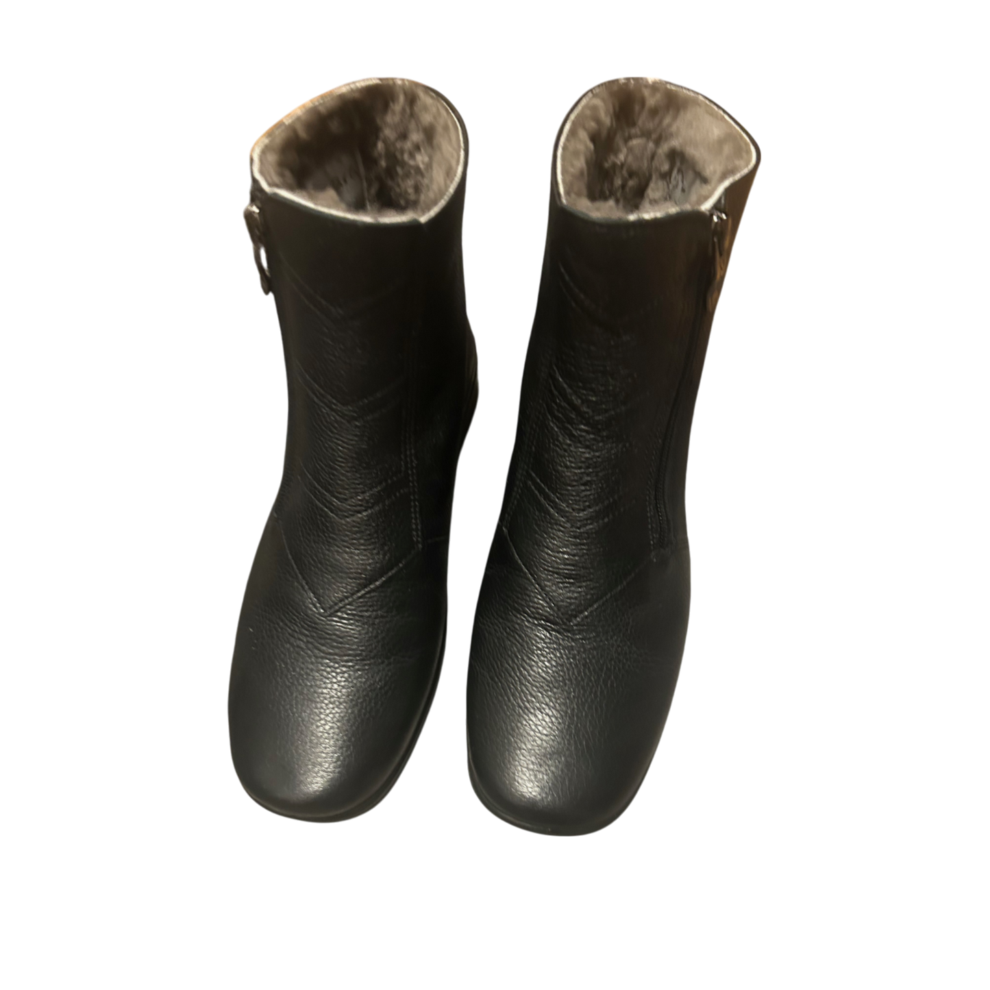 ARA Damen Stiefeletten Gr 39 Schwarz Leder Warm gefüttert Reißverschluss