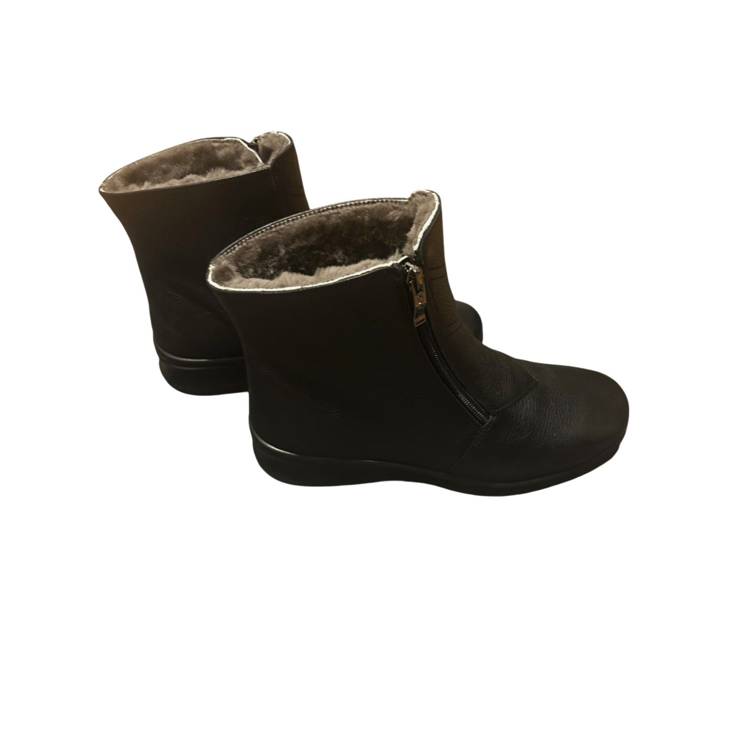 ARA Damen Stiefeletten Gr 39 Schwarz Leder Warm gefüttert Reißverschluss