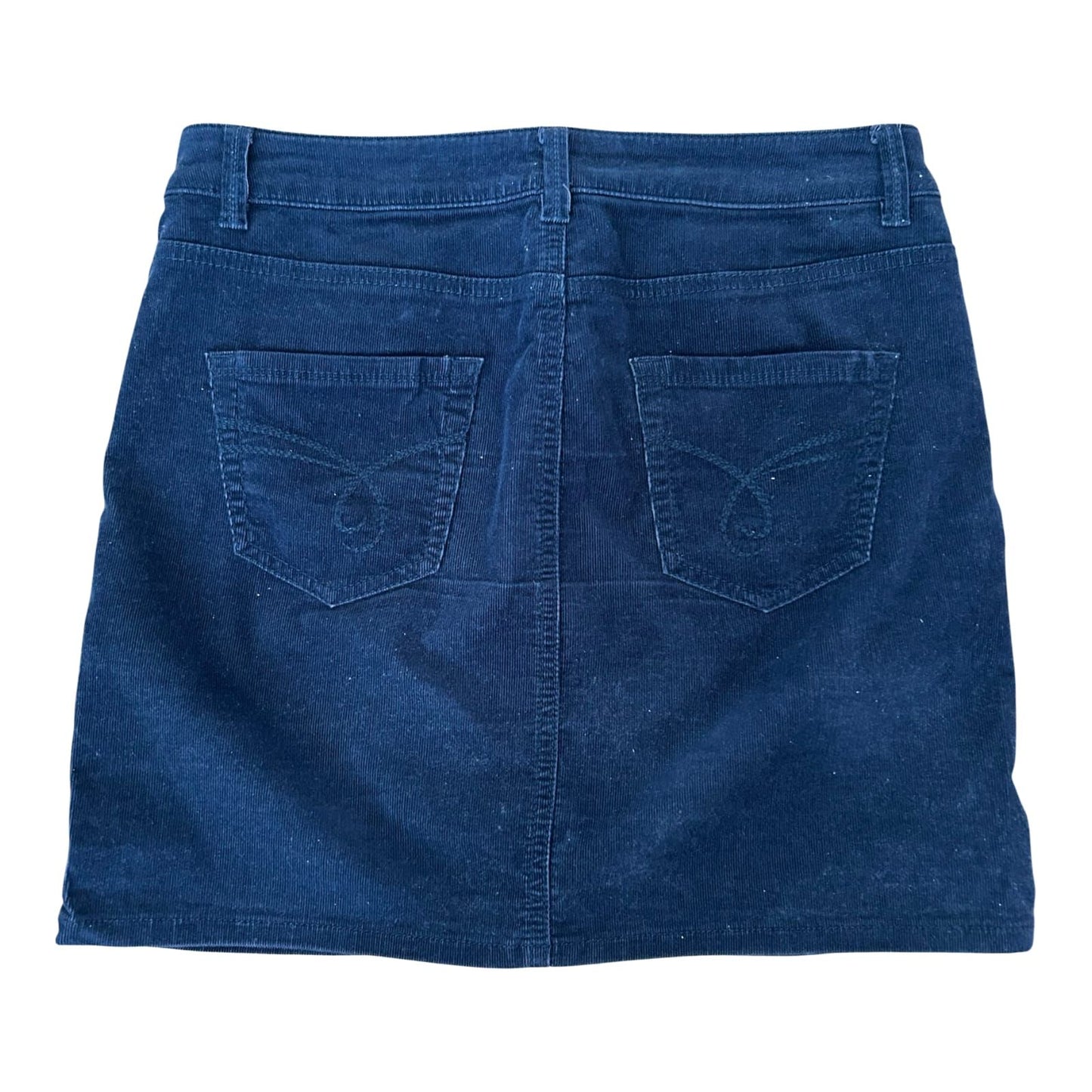 Esprit Rock Damen Minirock Gr 36 Blau Feincord Baumwolle Stretch Casual