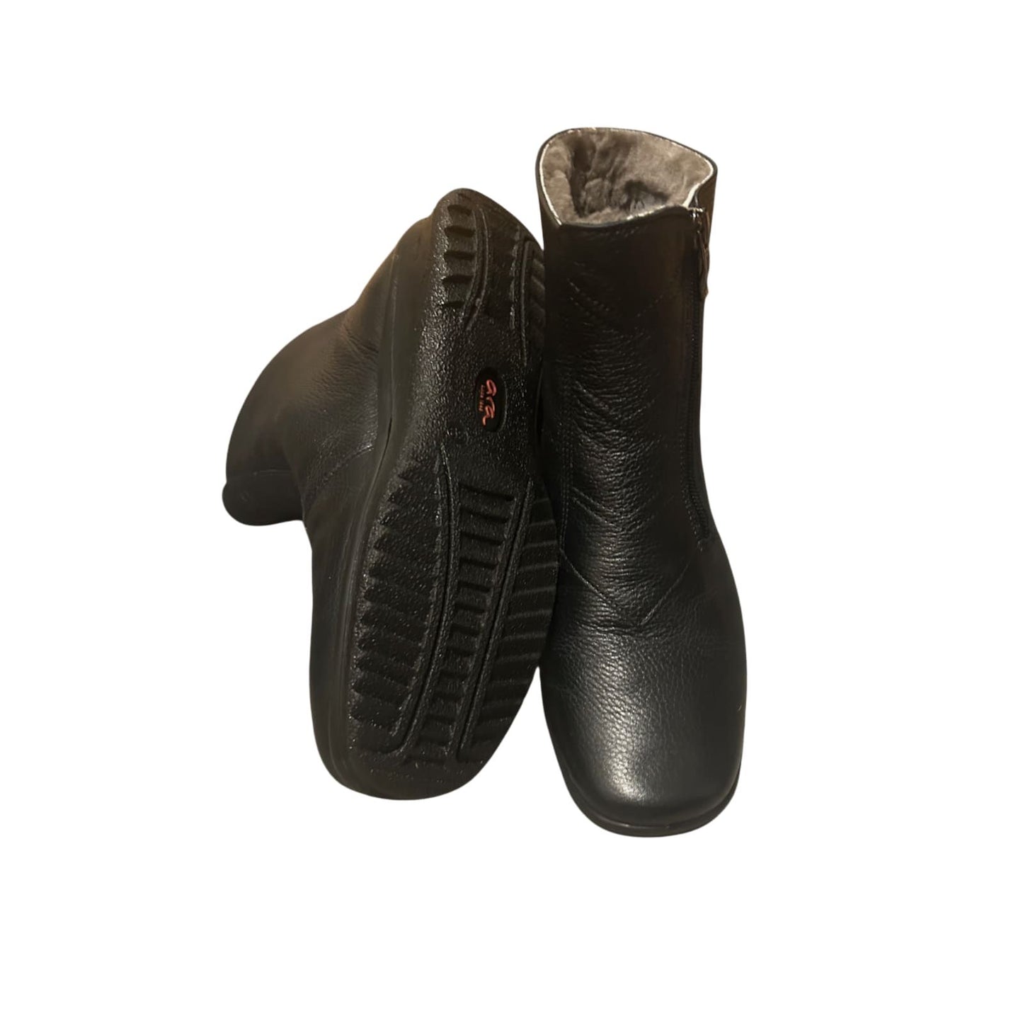 ARA Damen Stiefeletten Gr 39 Schwarz Leder Warm gefüttert Reißverschluss