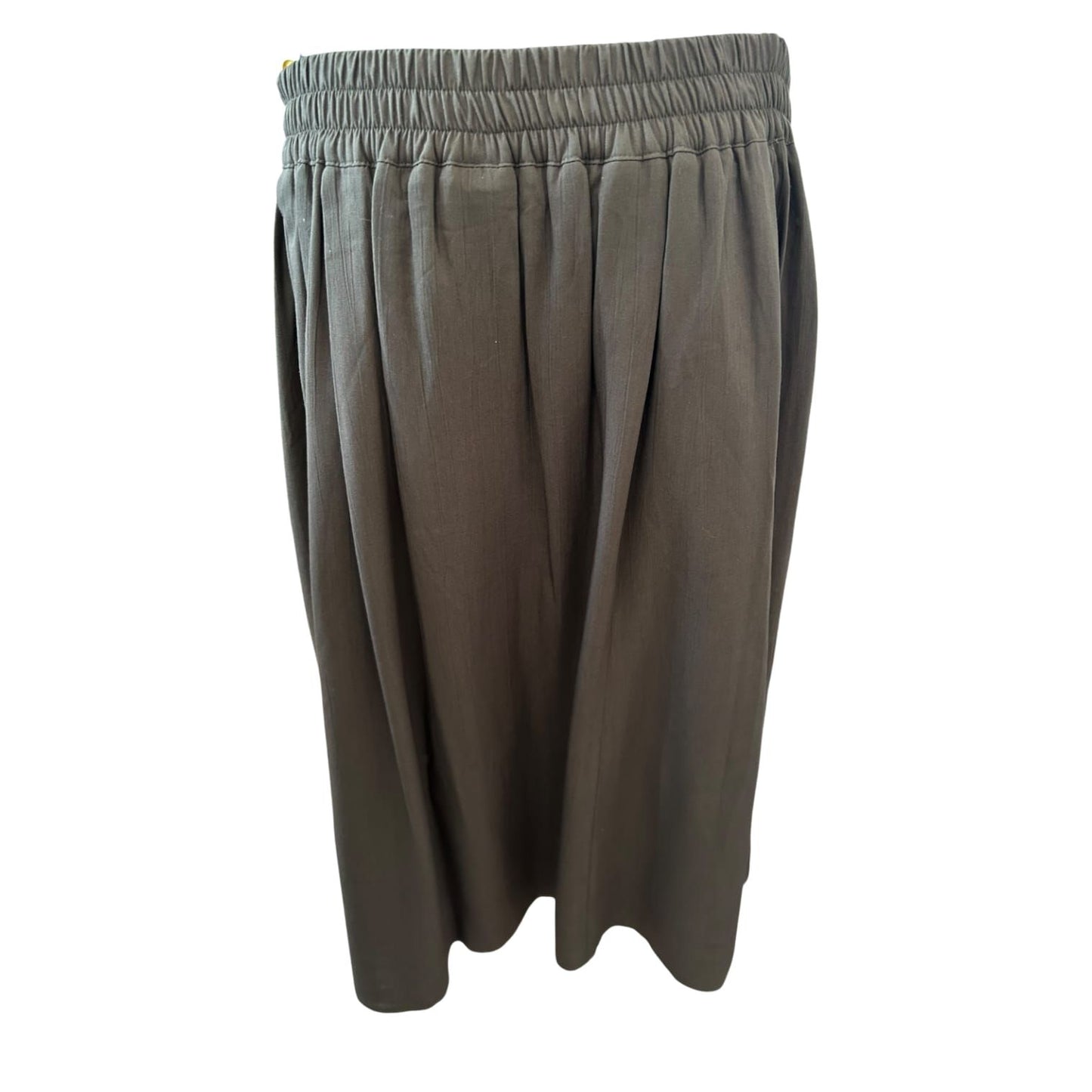 C&A Rock Damen Gr 23 Kurzgröße 46 Khaki Maxi Viskose Vintage Elegant