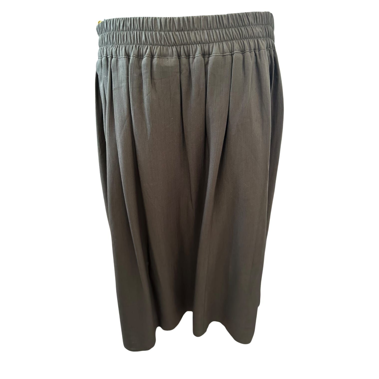 C&A Rock Damen Gr 23 Kurzgröße 46 Khaki Maxi Viskose Vintage Elegant