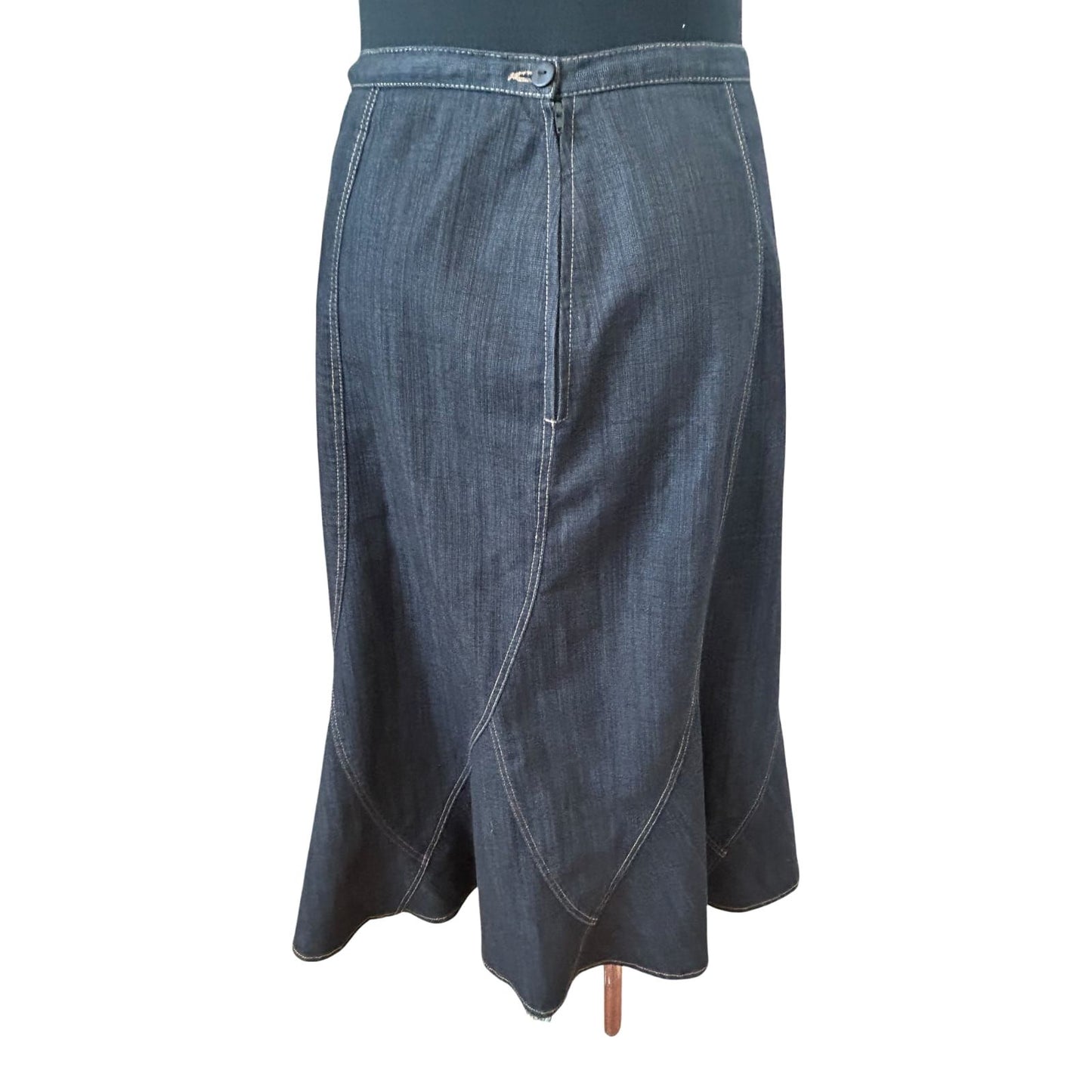 C&A Your Sixth Sense Rock Damen Gr 38 Jeans Blau Stickerei Maxi Elegant
