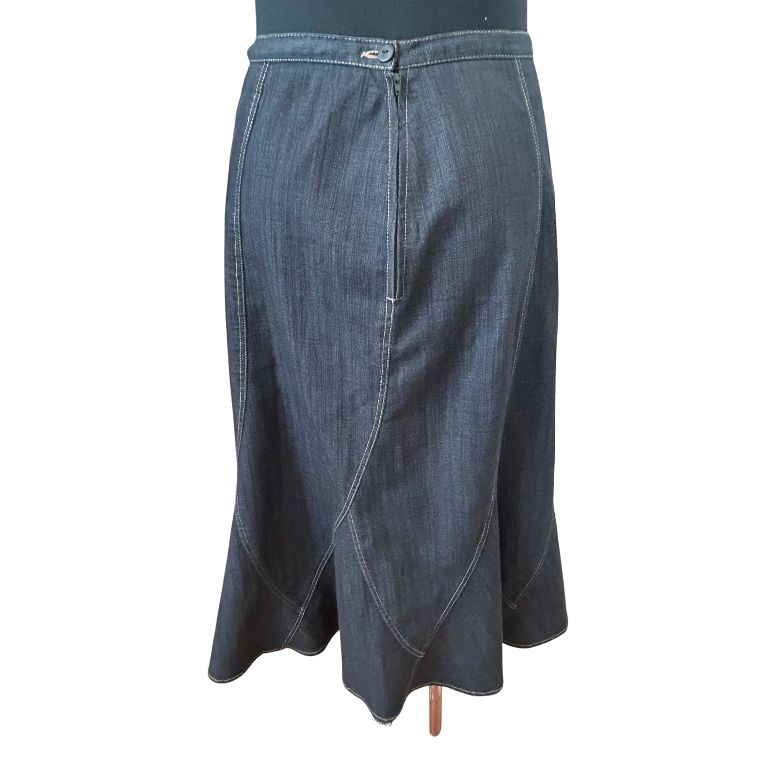 C&A Your Sixth Sense Rock Damen Gr 38 Jeans Blau Stickerei Maxi Elegant