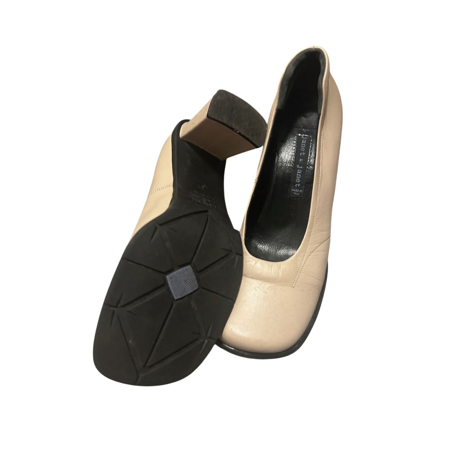 ✨ Janet & Janet Pumps Gr. 37 – Echtleder Nude – Neu 🇮🇹