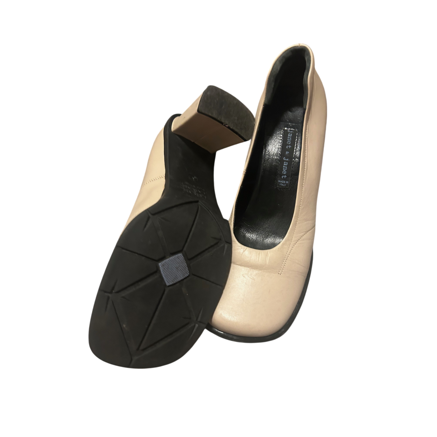 ✨ Janet & Janet Pumps Gr. 37 – Echtleder Nude – Neu 🇮🇹