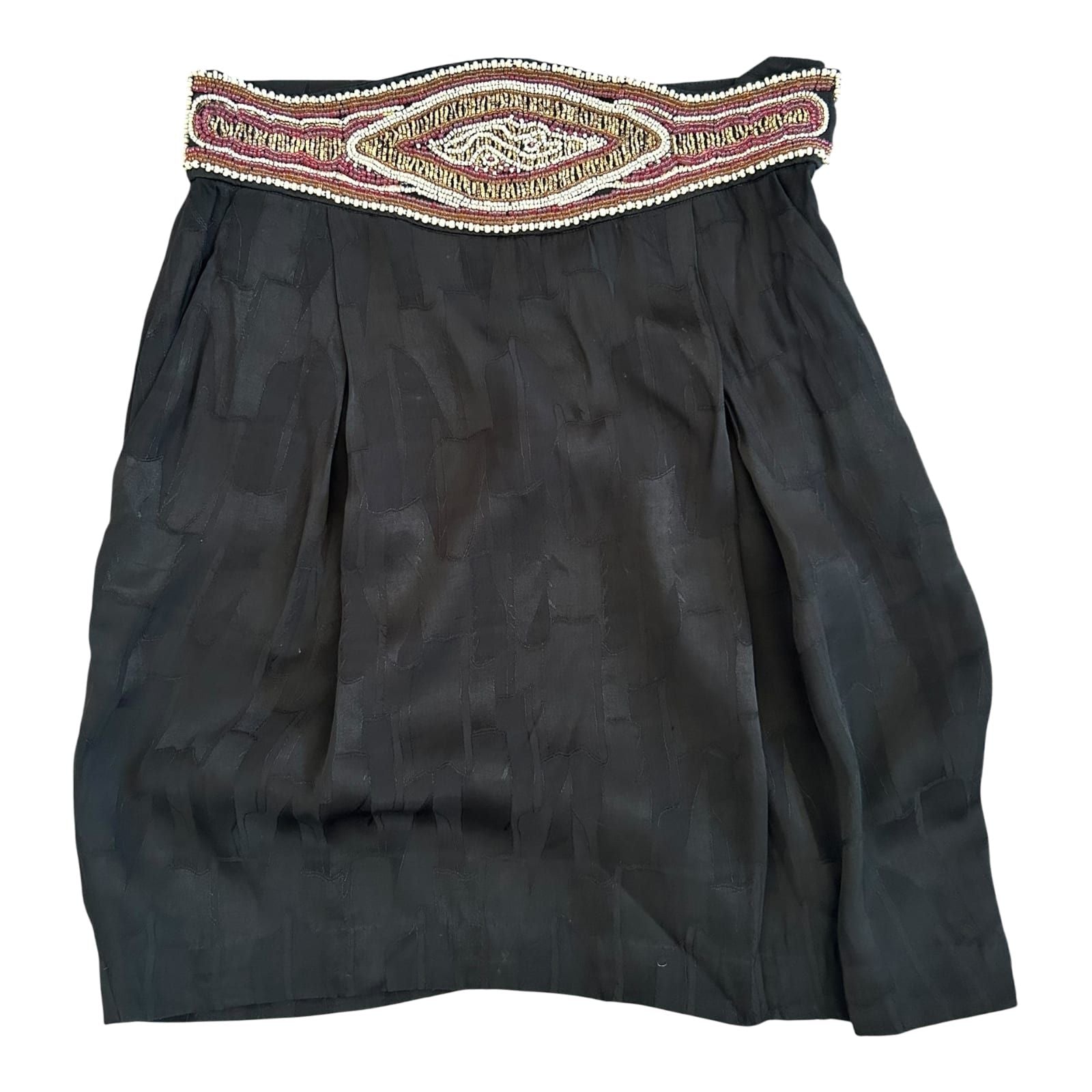 & Other Stories Rock Damen Gr 38 Schwarz Perlen Verziert Elegant Midi