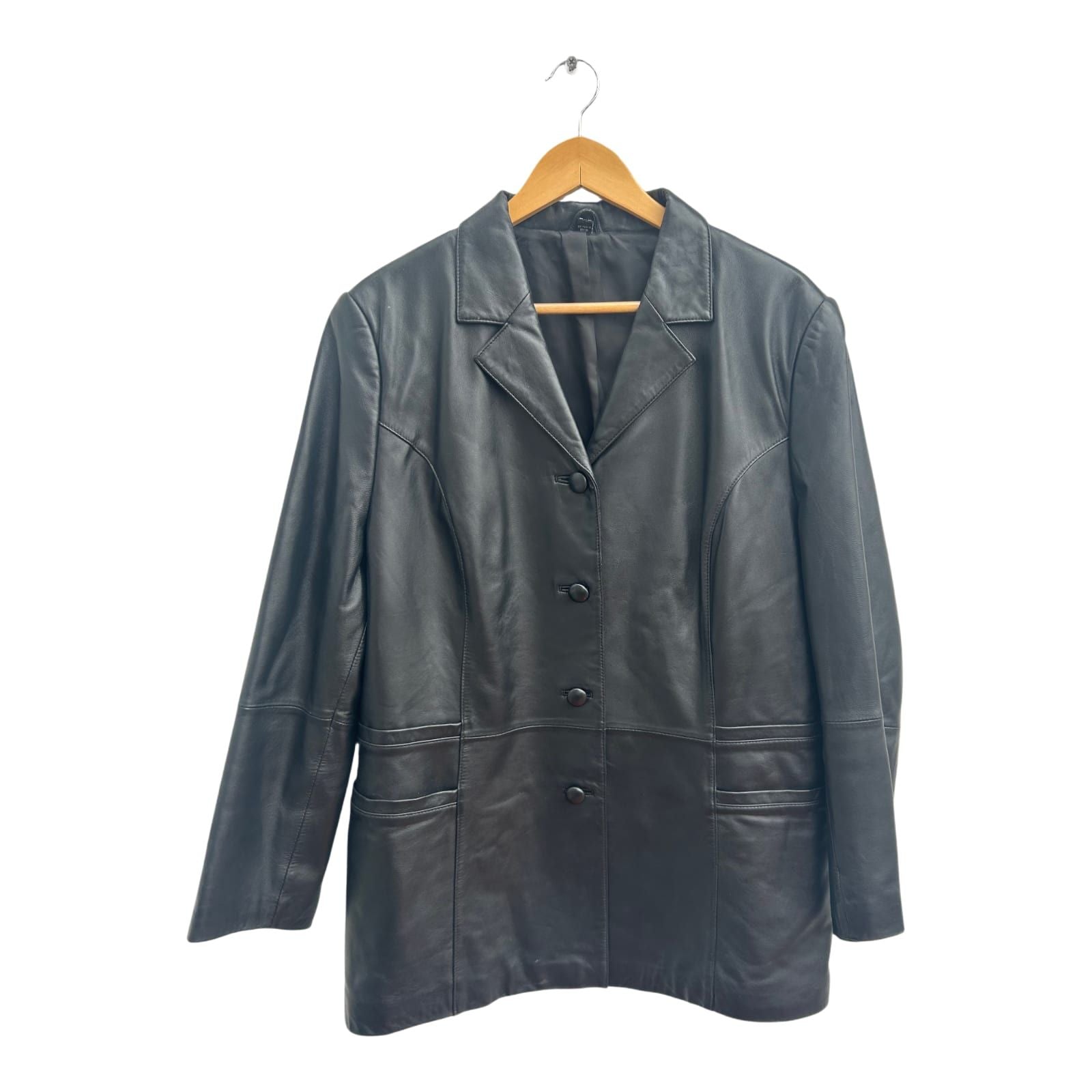 Lederjacke Schwarz Damen Gr 46 Echtleder Elegant Klassisch Pure Panda Vintage