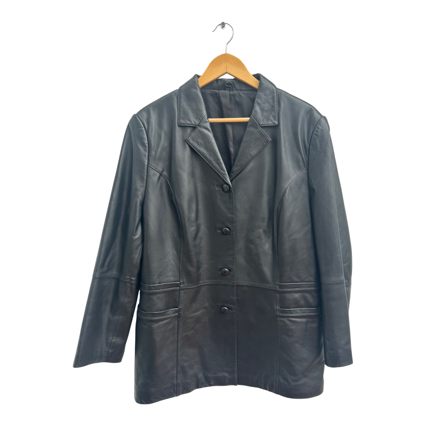 Lederjacke Schwarz Damen Gr 46 Echtleder Elegant Klassisch Pure Panda Vintage