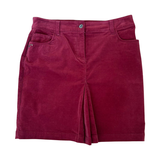 Marco Pecci Rock Damen Gr 44 Rot Feincord Samtig Baumwolle Stretch Elegant