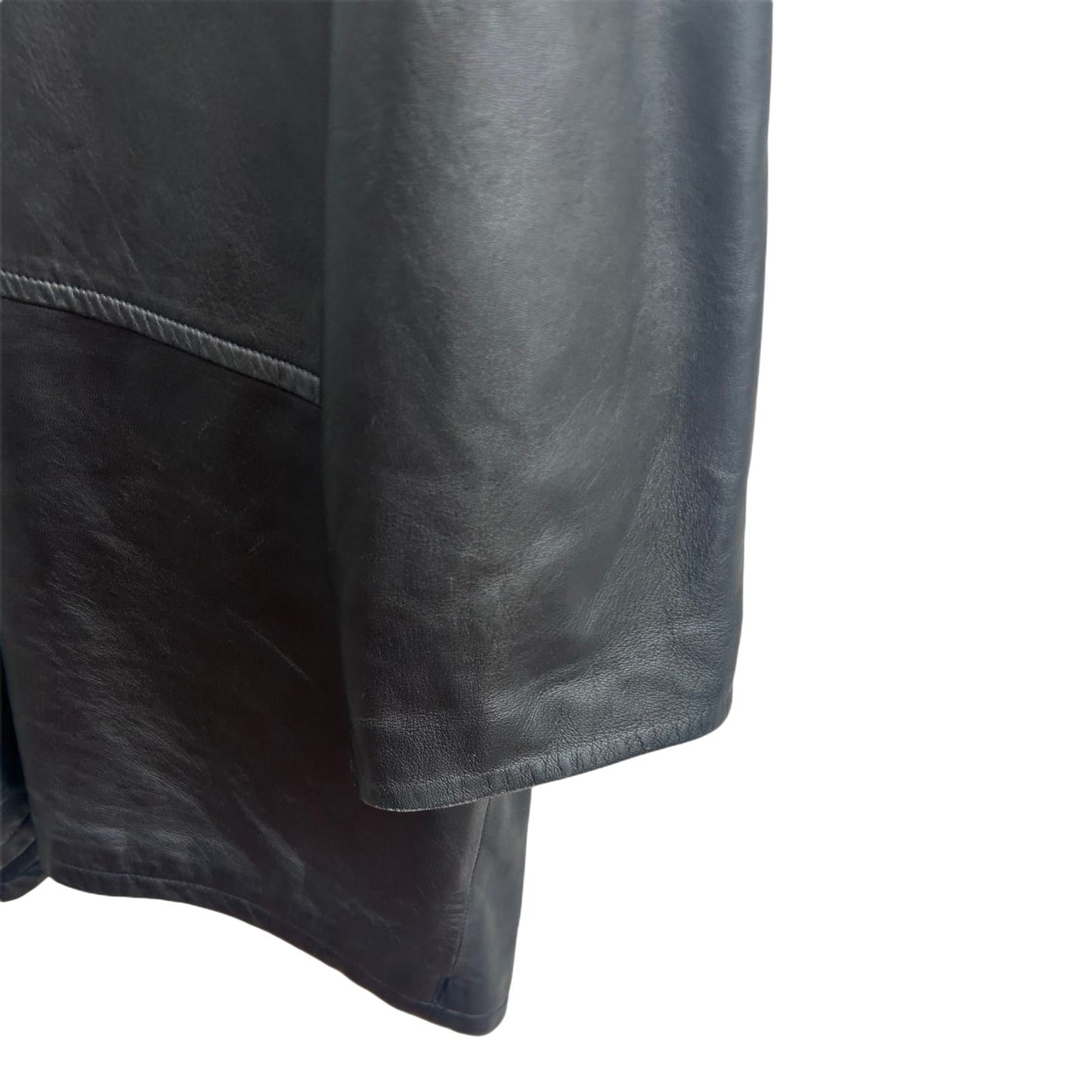 Ledermantel Schwarz Damen Gr 42 Per Me Linea Italiana Echtleder Oversize Vintage