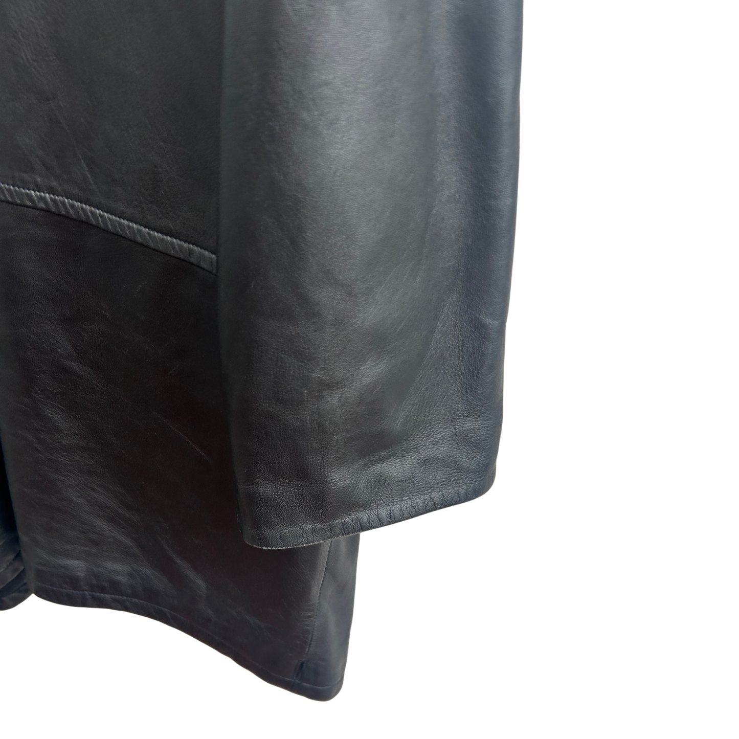 Ledermantel Schwarz Damen Gr 42 Per Me Linea Italiana Echtleder Oversize Vintage