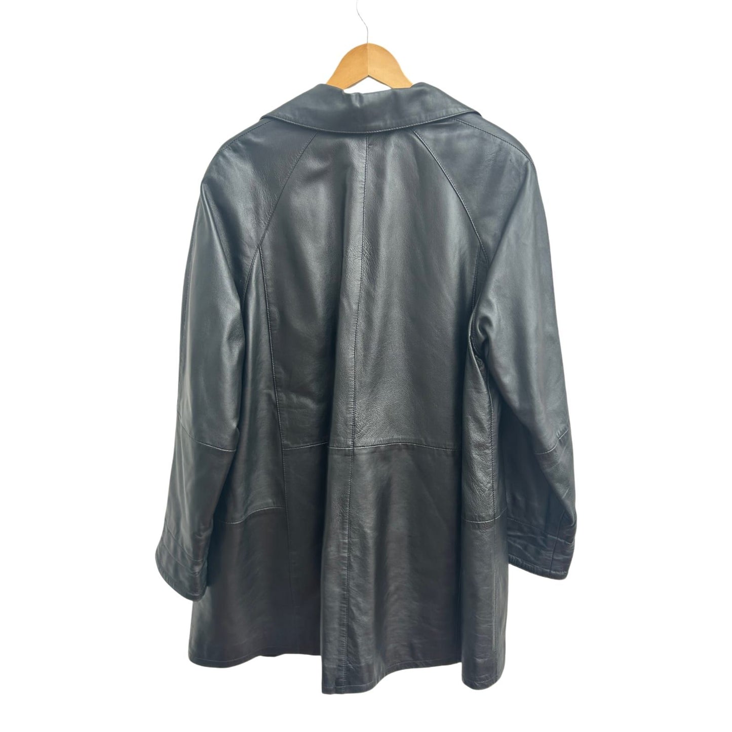 Ledermantel Schwarz Damen Gr 44 Echtleder Lammnappa Elegant Klassisch Pure Panda