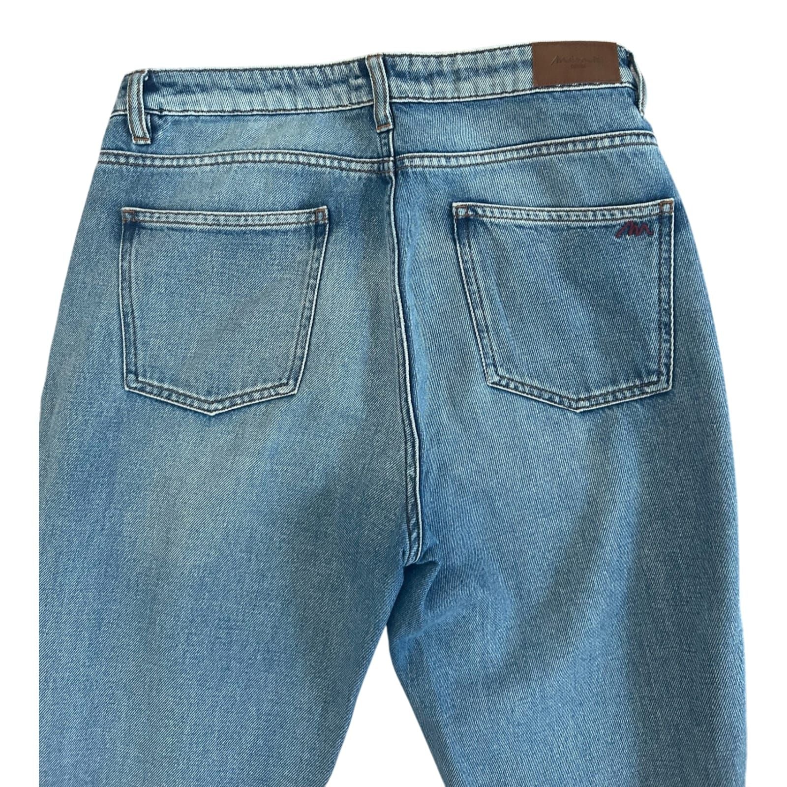 Maison 123 Jeans Damen Hose Gr 38 Blau High Waist Wide Leg Baumwolle