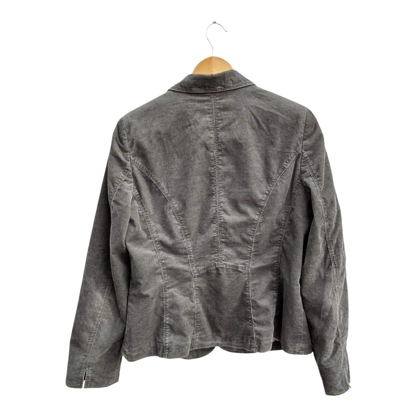Taifun Blazer Damen 42 Grau Cord Klassisch Elegant Baumwolle Stretch Gefüttert