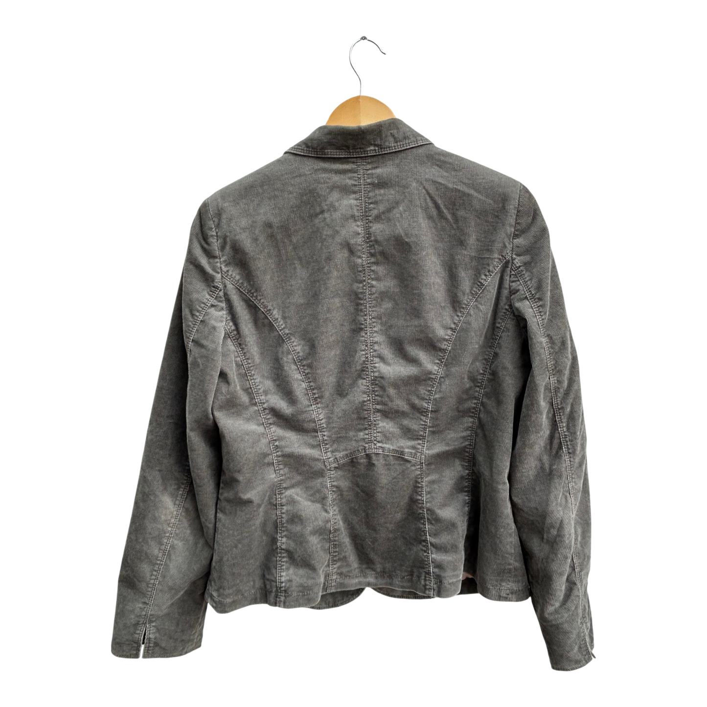 Taifun Blazer Damen 42 Grau Cord Klassisch Elegant Baumwolle Stretch Gefüttert