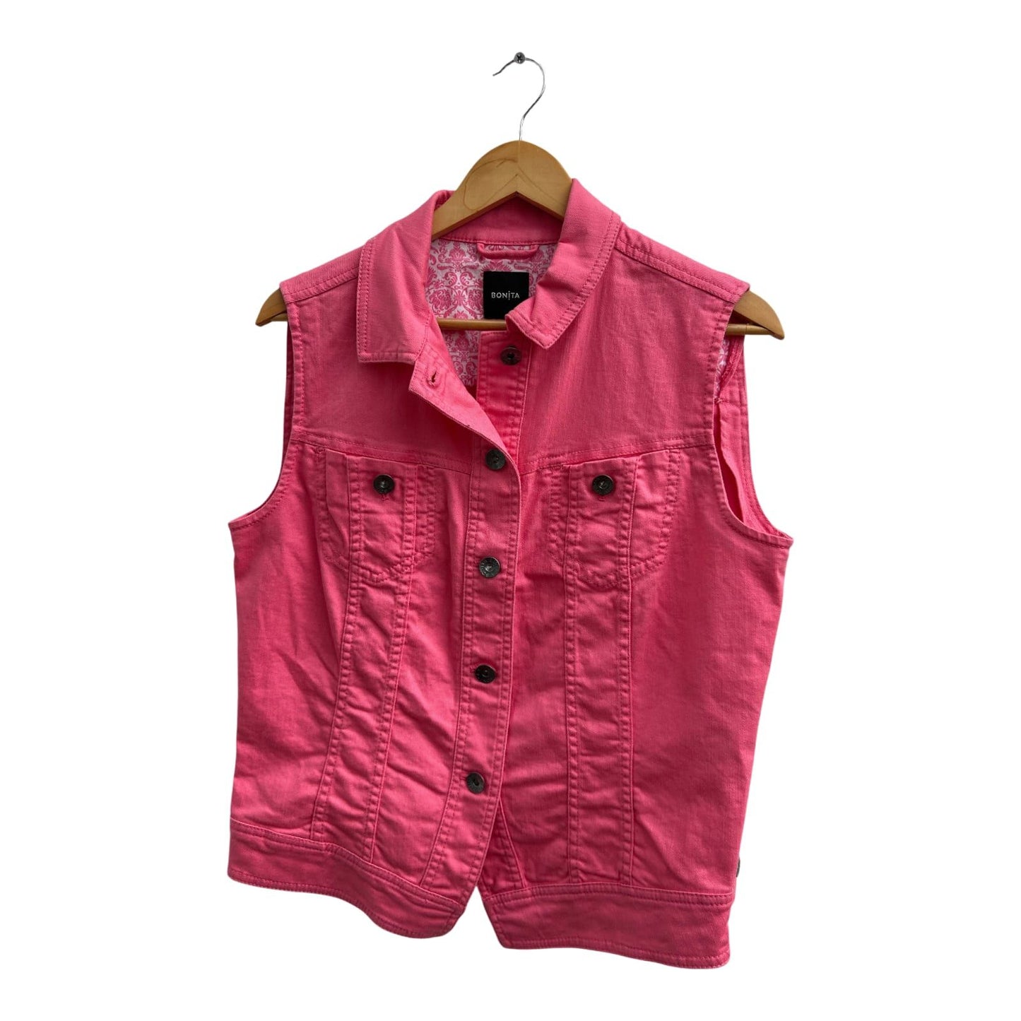 Bonita Jeansweste Damen Gr 40 Pink Stretch Sommer Freizeit Modern Klassisch