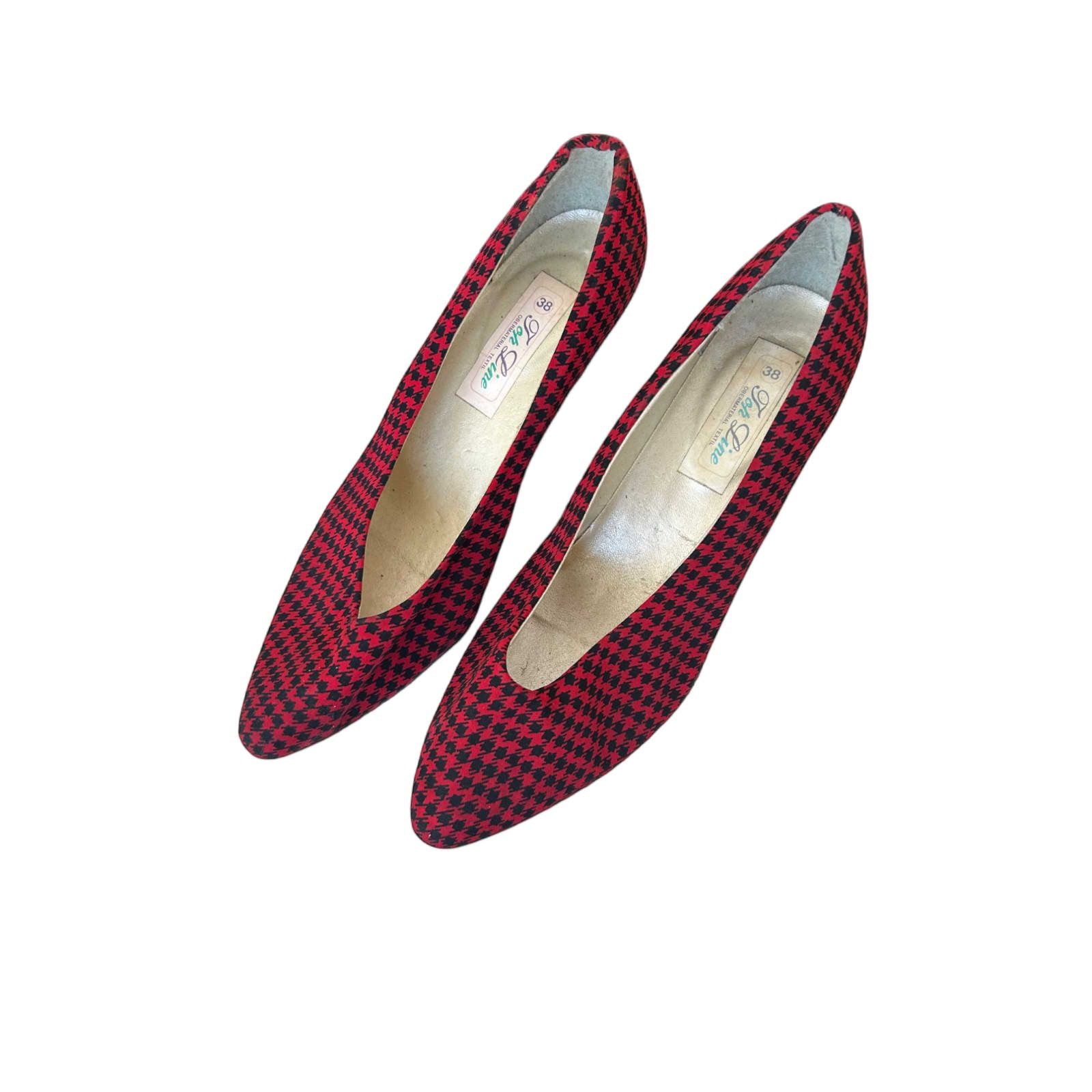 ❤️ Top Line Pumps Damen 38 Rot Schwarz – Retro ❤️