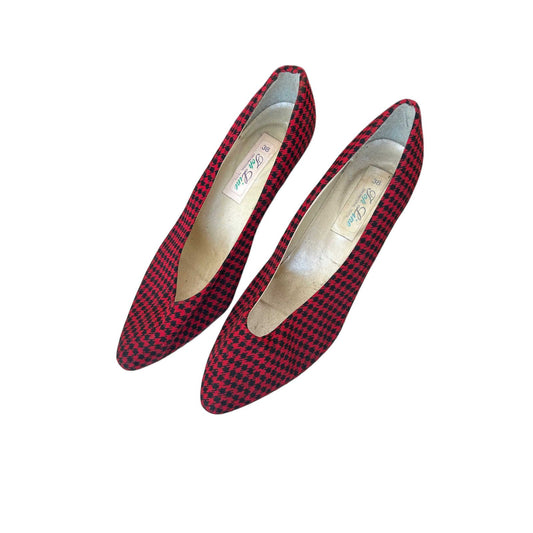 ❤️ Top Line Pumps Damen 38 Rot Schwarz – Retro ❤️