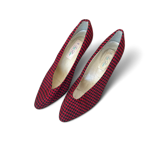 ❤️ Top Line Pumps Damen 38 Rot Schwarz – Retro ❤️