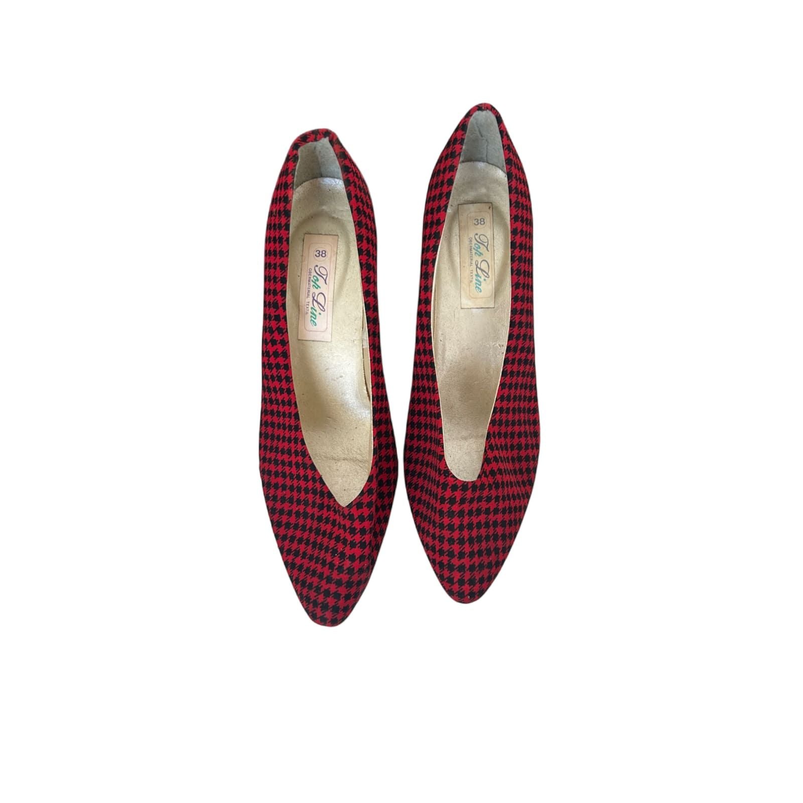 ❤️ Top Line Pumps Damen 38 Rot Schwarz – Retro ❤️