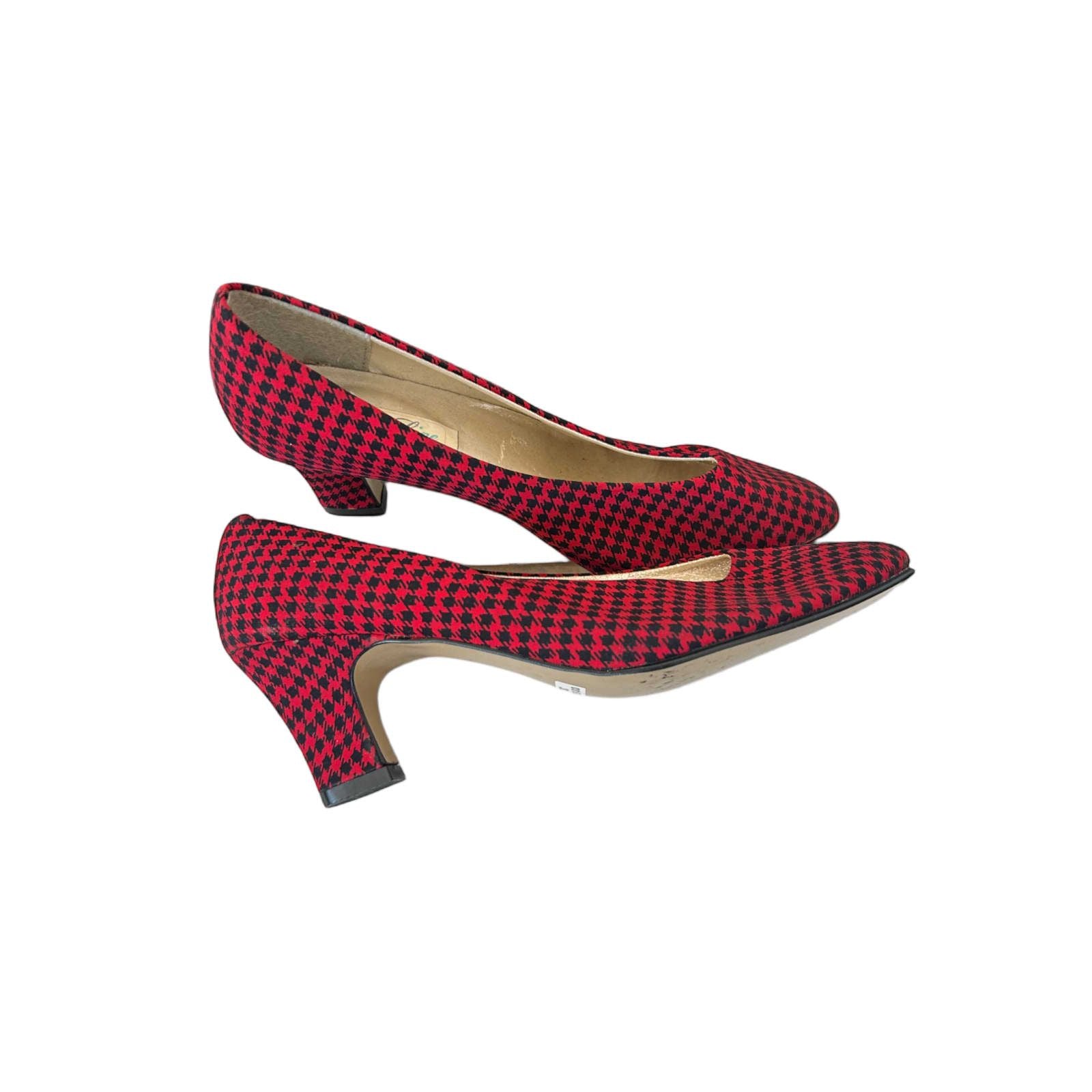 ❤️ Top Line Pumps Damen 38 Rot Schwarz – Retro ❤️