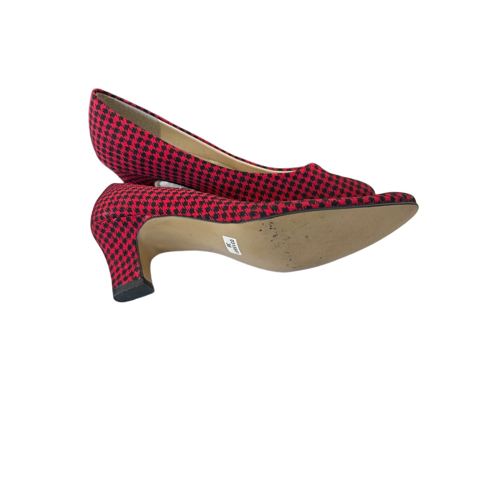 ❤️ Top Line Pumps Damen 38 Rot Schwarz – Retro ❤️