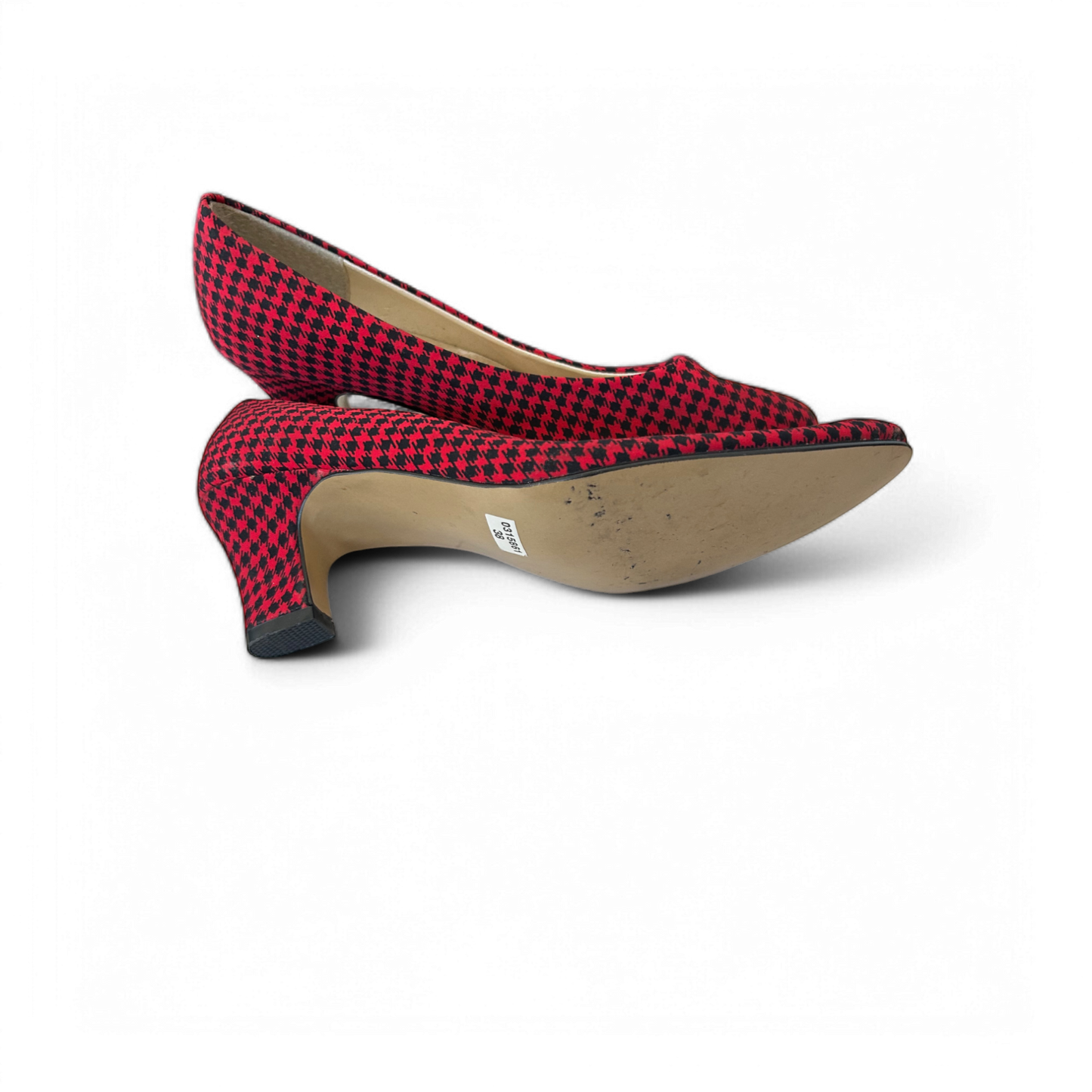 ❤️ Top Line Pumps Damen 38 Rot Schwarz – Retro ❤️