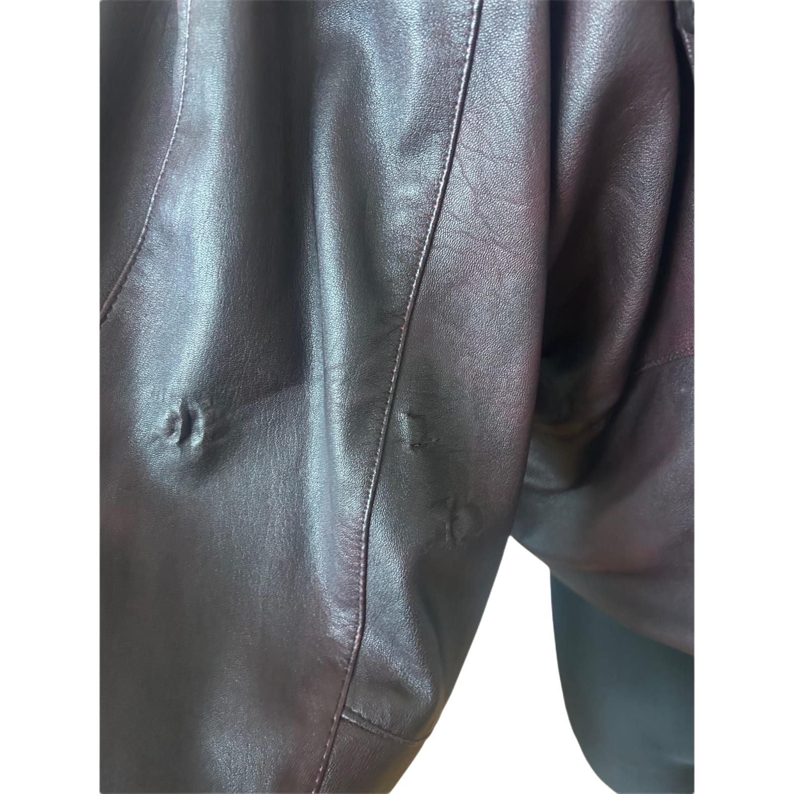 Herren Lederjacke Gr 48 Braun Vintage 80er Echtleder Blouson Schalkragen
