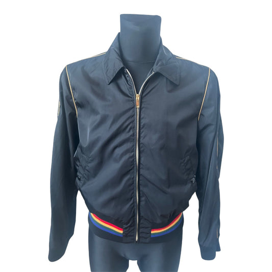 Marc Jacobs Herren Jacke Gr 50 Schwarz Blouson Rainbow Bund Luxus Designer