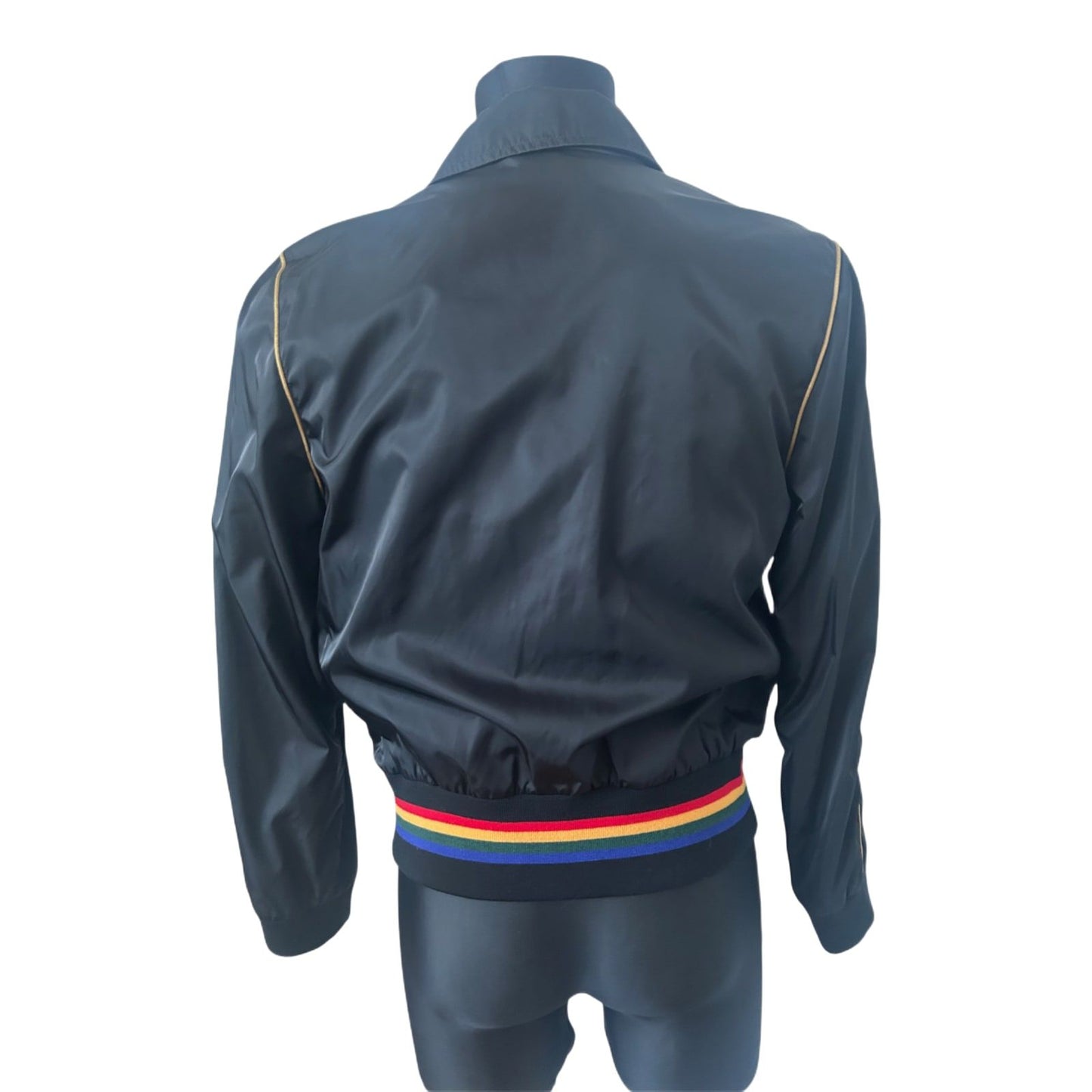 Marc Jacobs Herren Jacke Gr 50 Schwarz Blouson Rainbow Bund Luxus Designer