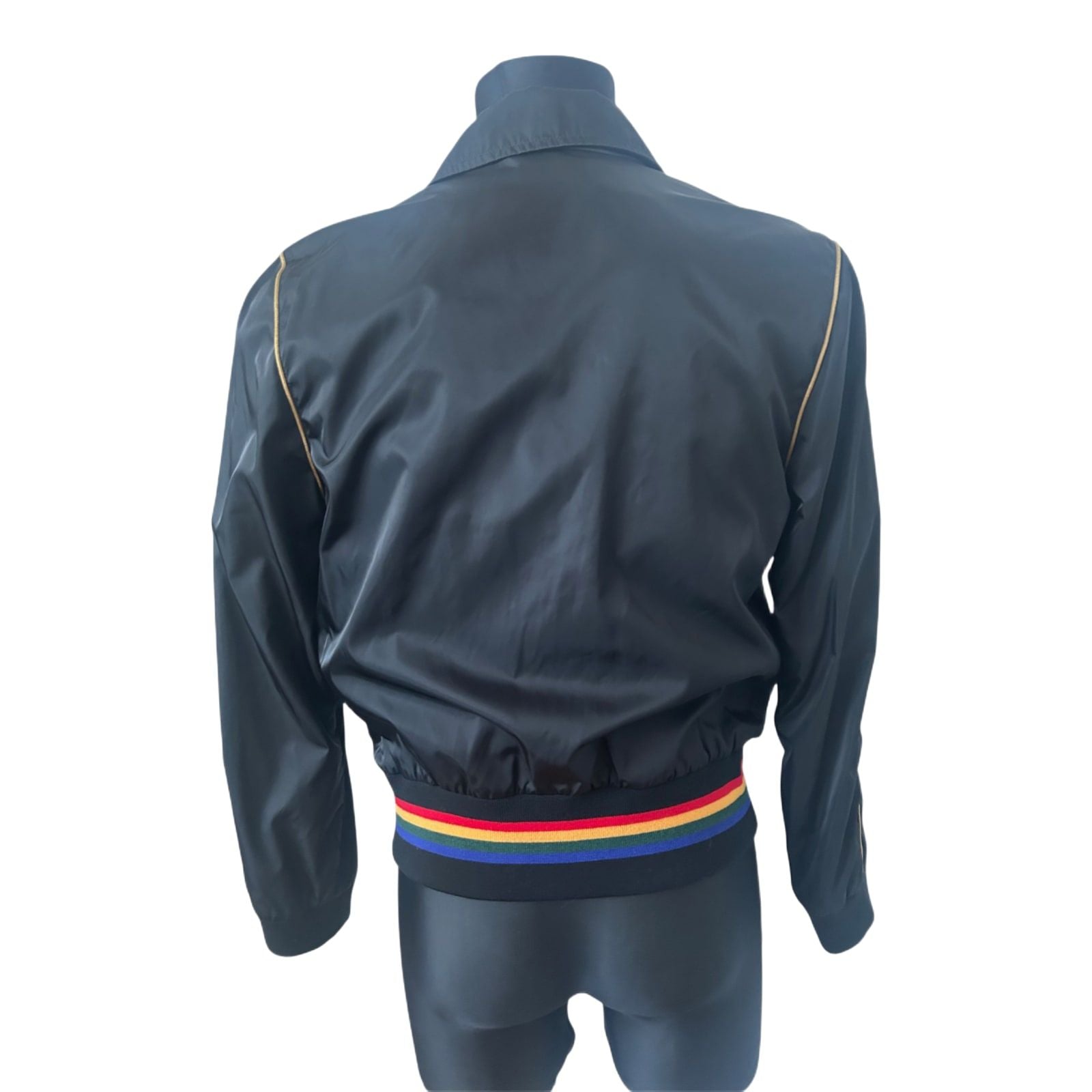 Marc Jacobs Herren Jacke Gr 50 Schwarz Blouson Rainbow Bund Luxus Designer