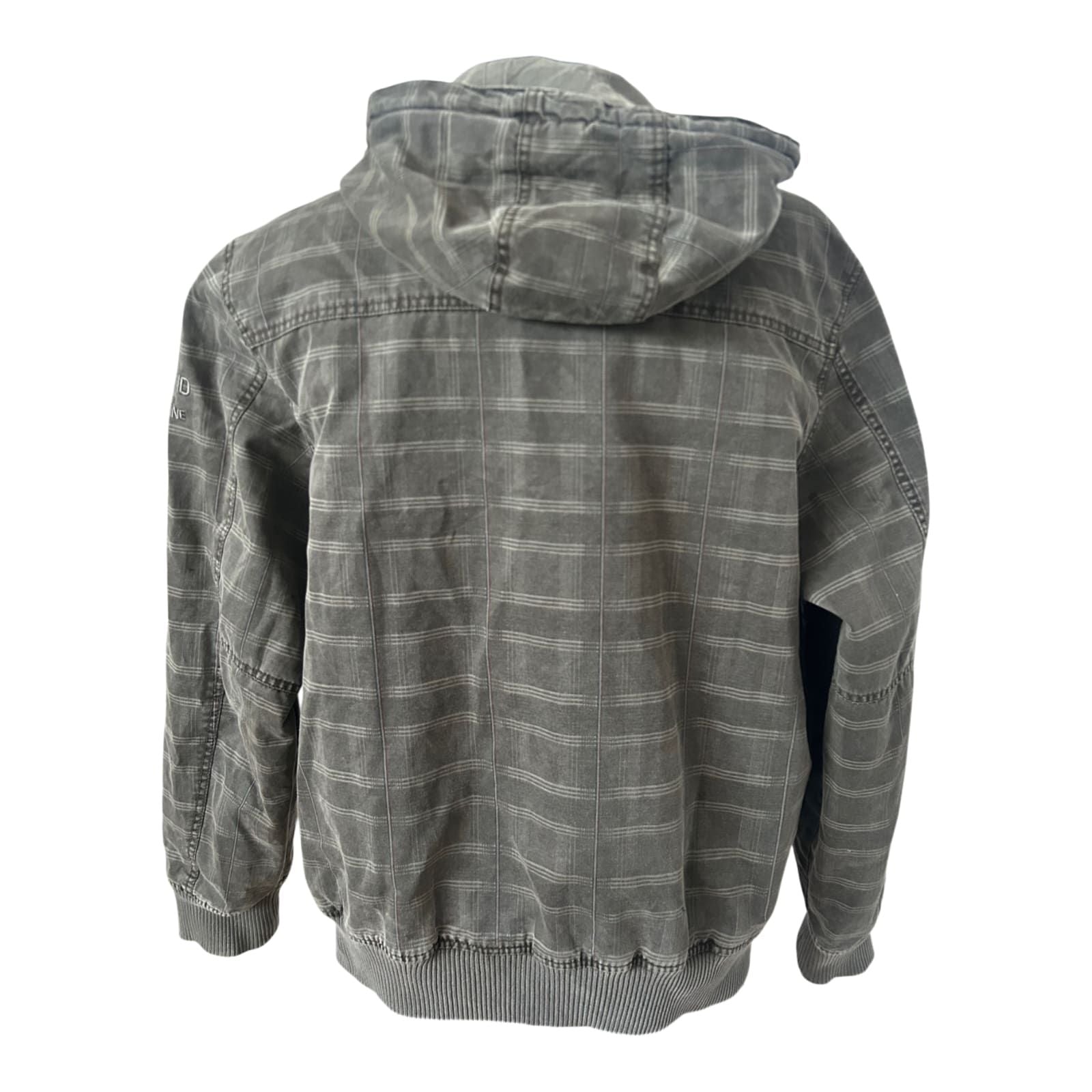 Camp David Herren Jacke Gr XL Khaki Kariert Kapuze Reißverschluss Casual