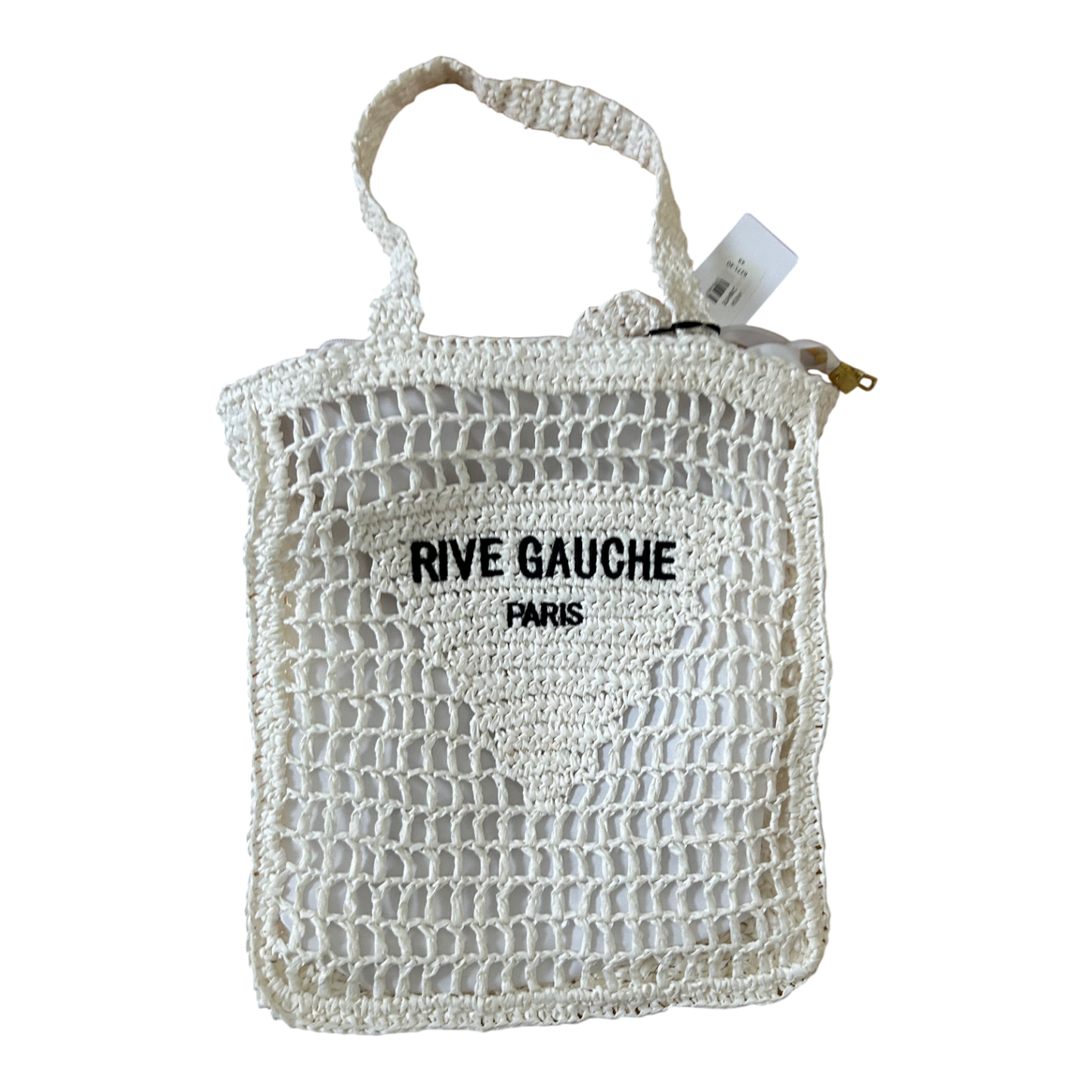 Vimoda Rive Gauche Tasche Weiß Häkel Shopper Sommer Boho Strandtasche Neu Etikett