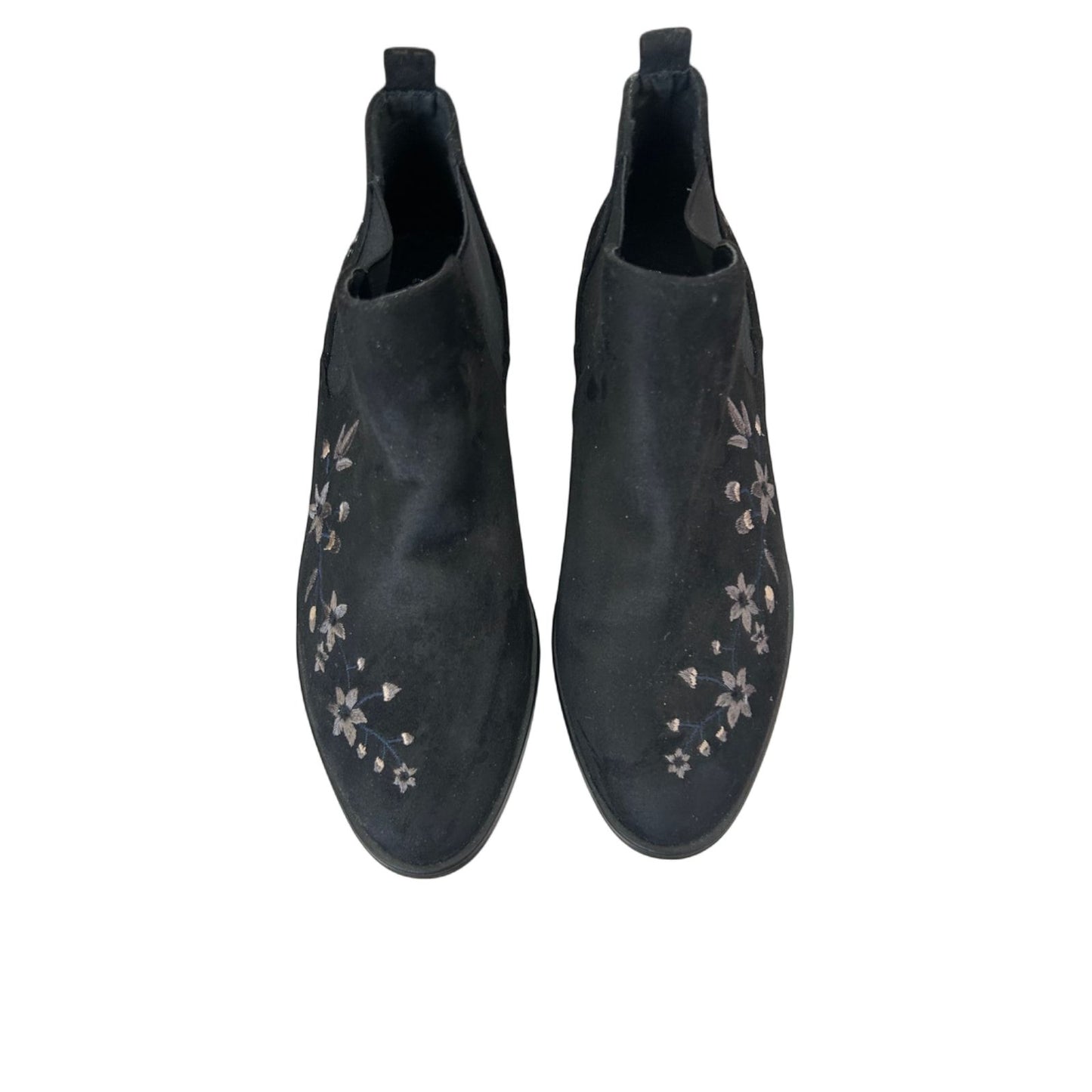 🌸 Graceland Damen Stiefeletten Gr. 40 Schwarz – Blumenstickerei 🌸