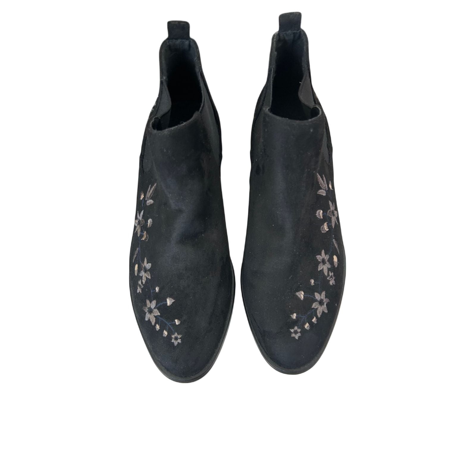🌸 Graceland Damen Stiefeletten Gr. 40 Schwarz – Blumenstickerei 🌸