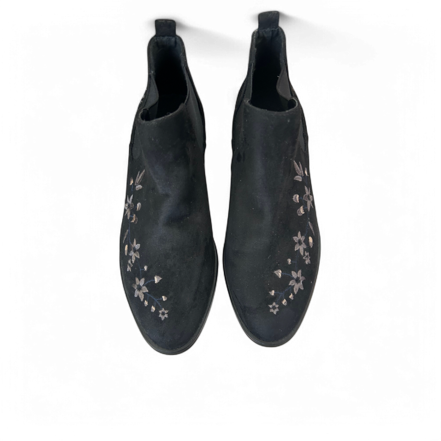 🌸 Graceland Damen Stiefeletten Gr. 40 Schwarz – Blumenstickerei 🌸