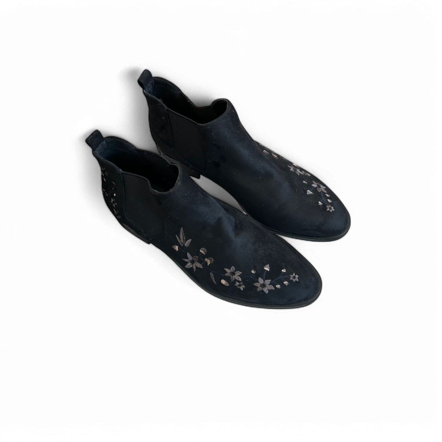 🌸 Graceland Damen Stiefeletten Gr. 40 Schwarz – Blumenstickerei 🌸