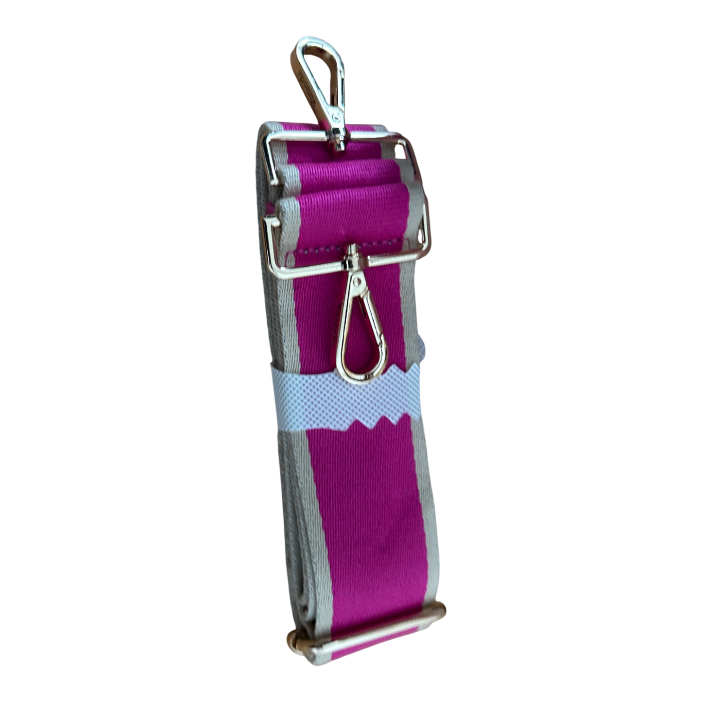 Rive Gauche Tasche Baumwolle Bambusgriffe Fuchsia Weiß Shopper Luxus Neu