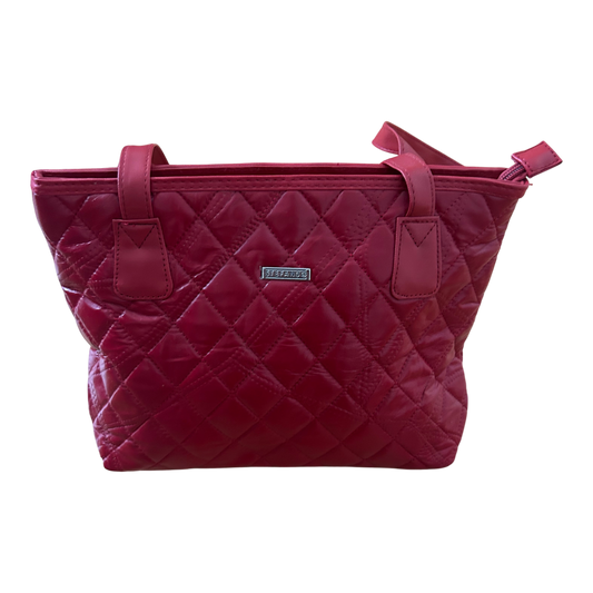 Stefano Tasche Rot Kunstleder Schultertasche Damen Elegant Gesteppt Klassisch