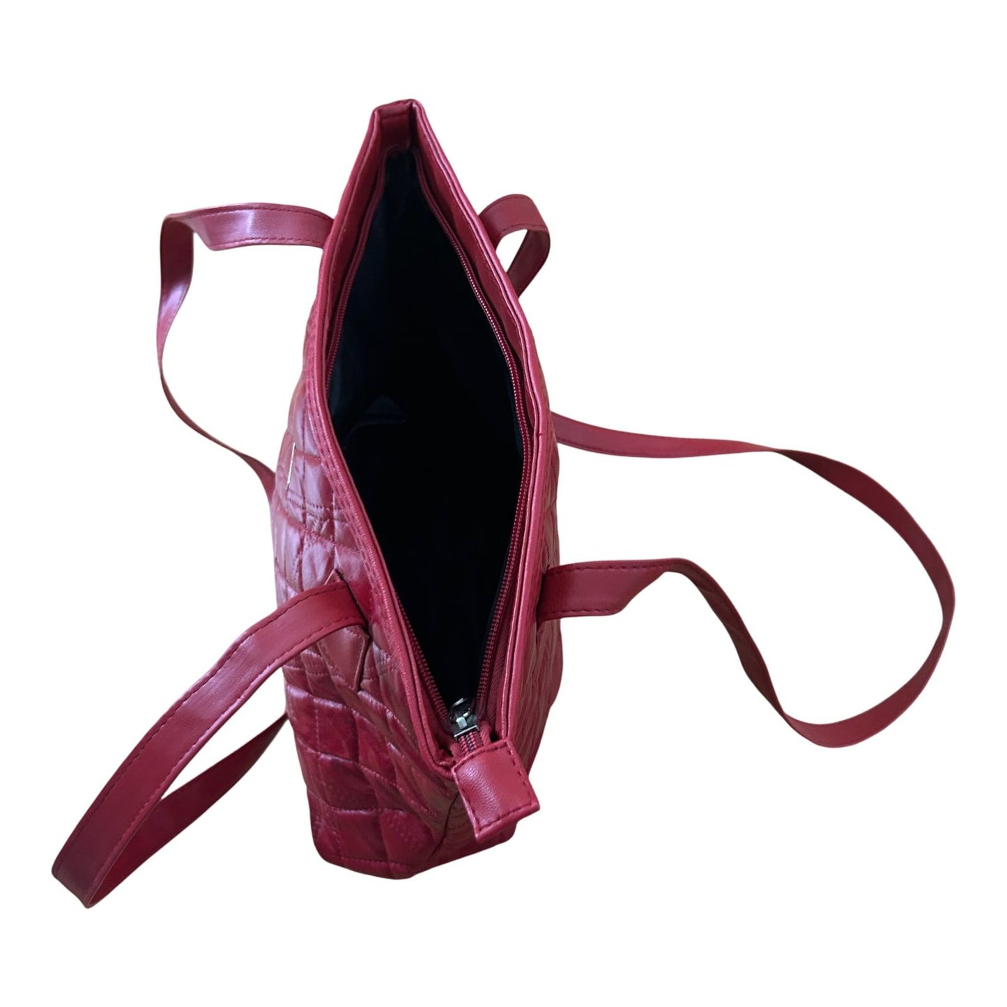 Stefano Tasche Rot Kunstleder Schultertasche Damen Elegant Gesteppt Klassisch