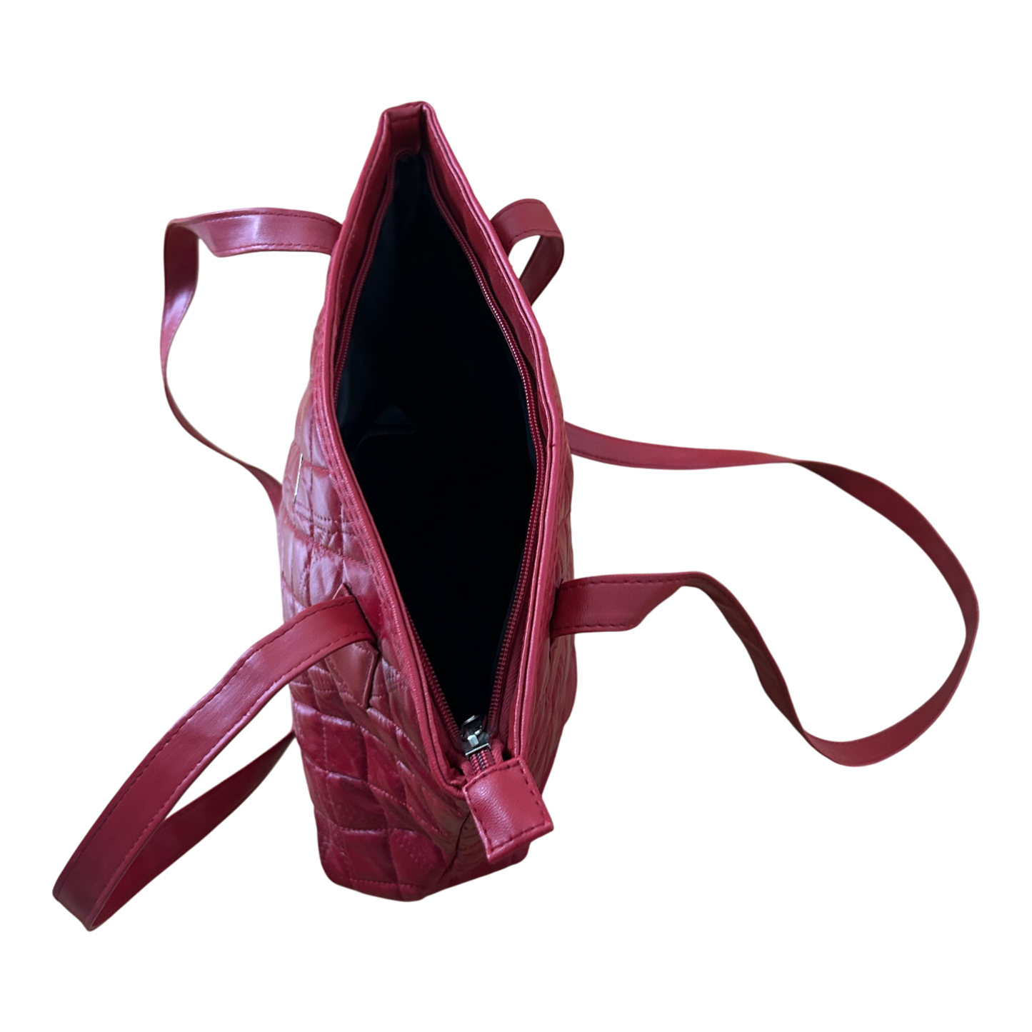 Stefano Tasche Rot Kunstleder Schultertasche Damen Elegant Gesteppt Klassisch