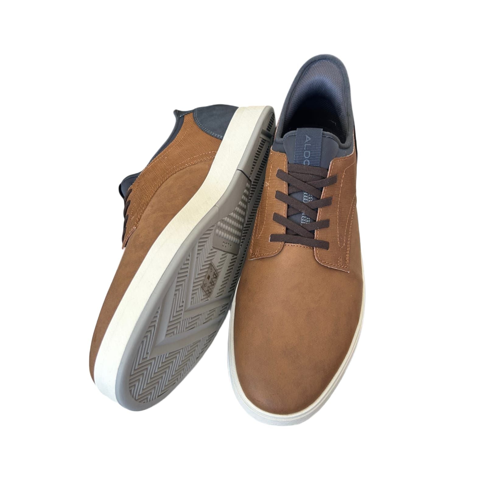 🧡 ALDO Slipper Herren 46 – Braun & Blau – Vegan – Neu